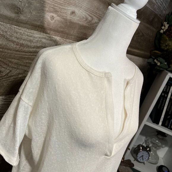 Urban Outfitters Project Social T - cream with notched neck - S 🙂 3/$15 - Picture 3 of 8